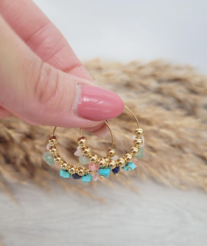 Gold plated hoops / Hoops / pearls / Hypoallergenic / Gold / Gift