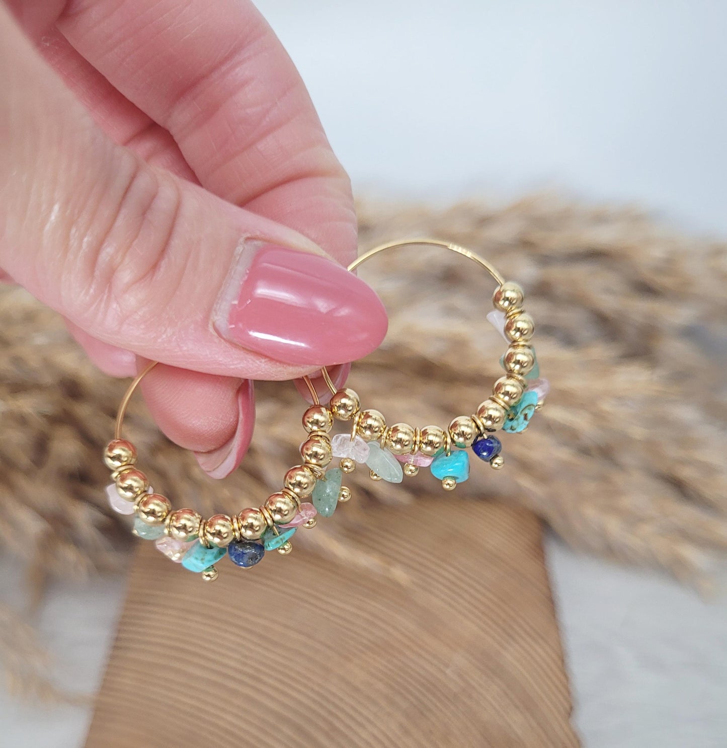 Gold plated hoops / Hoops / pearls / Hypoallergenic / Gold / Gift