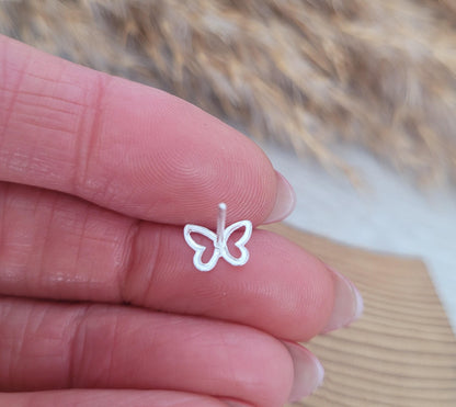 Sterling silver stud earrings / Butterfly studs / Minimal /Minimalist / Cute / Gift idea