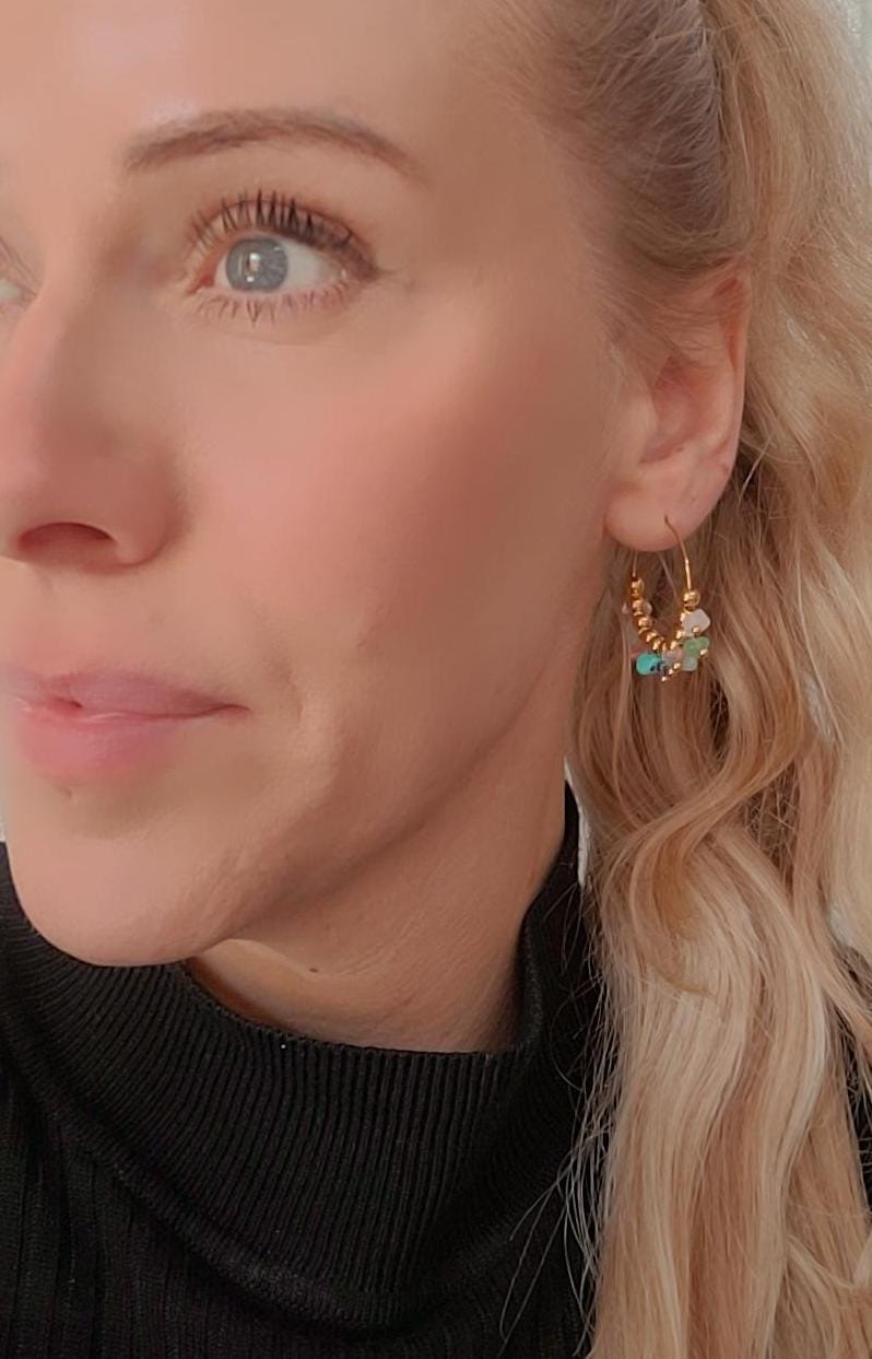 Gold plated hoops / Hoops / pearls / Hypoallergenic / Gold / Gift