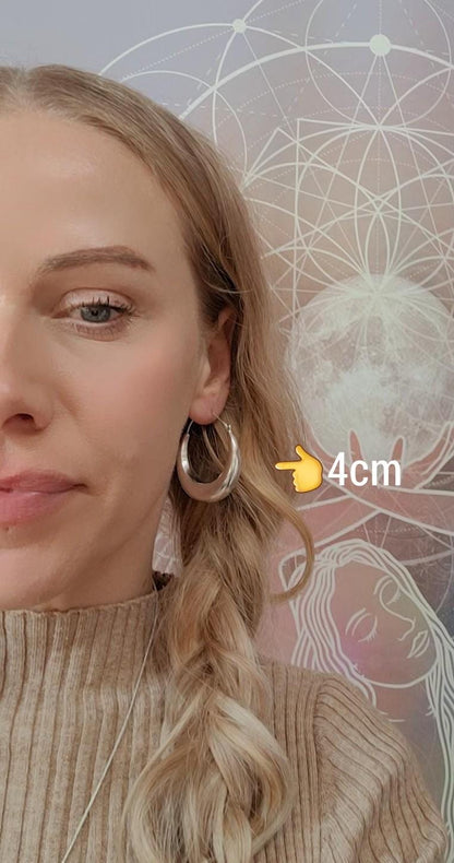 Silver hoop earrings / Classic hoops / Chunky earrings/ Simple jewellery / Unique / Hippie / Free shipping