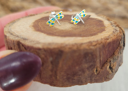 Sterling silver stud earrings / Dragonfly studs / Minimal /Minimalist / Cute / Gift idea