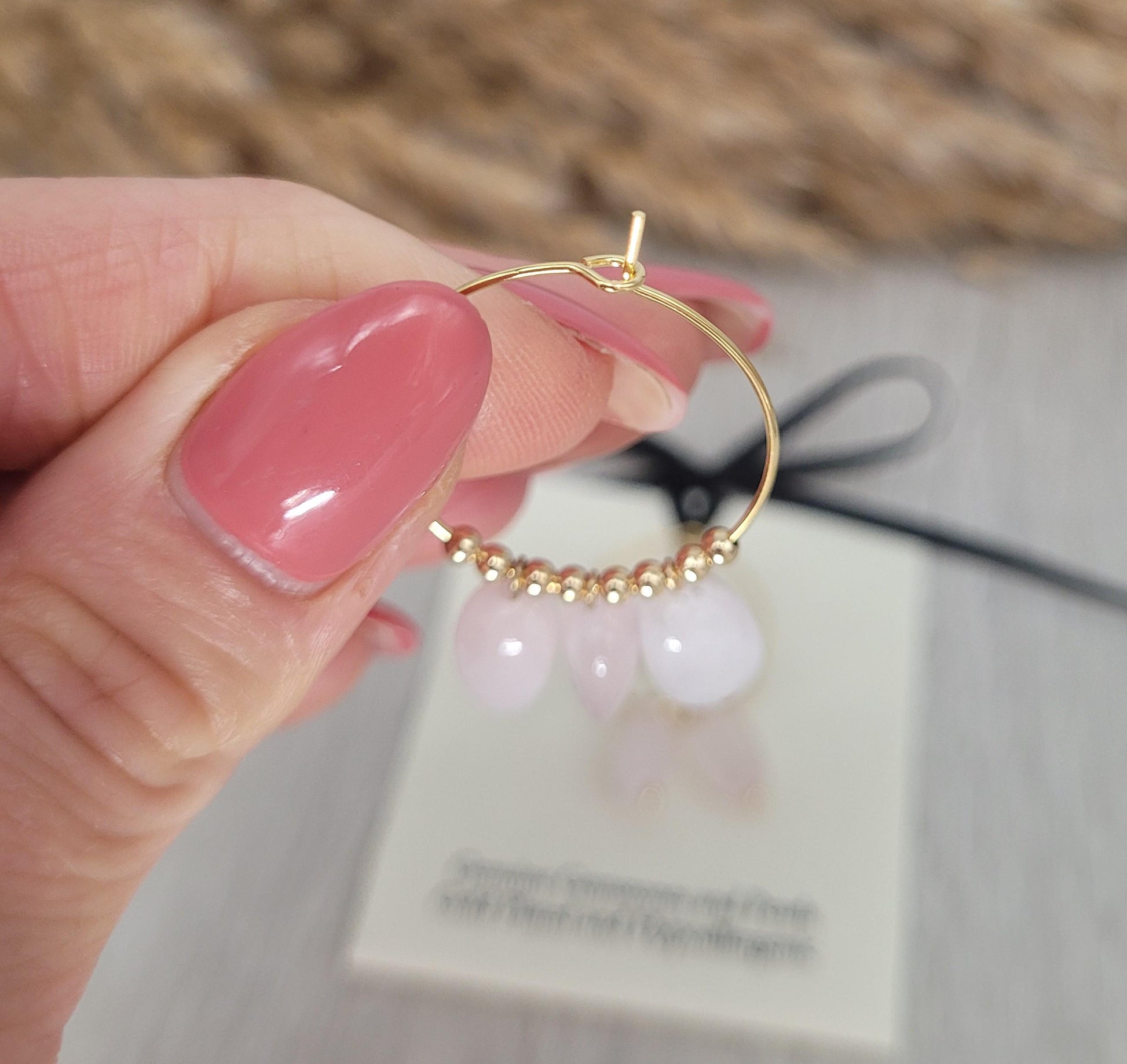 Gold hoops / Malachite / Hoop earrings / 18k gold plated / Gift / Crystal / Wedding / Bridesmaid