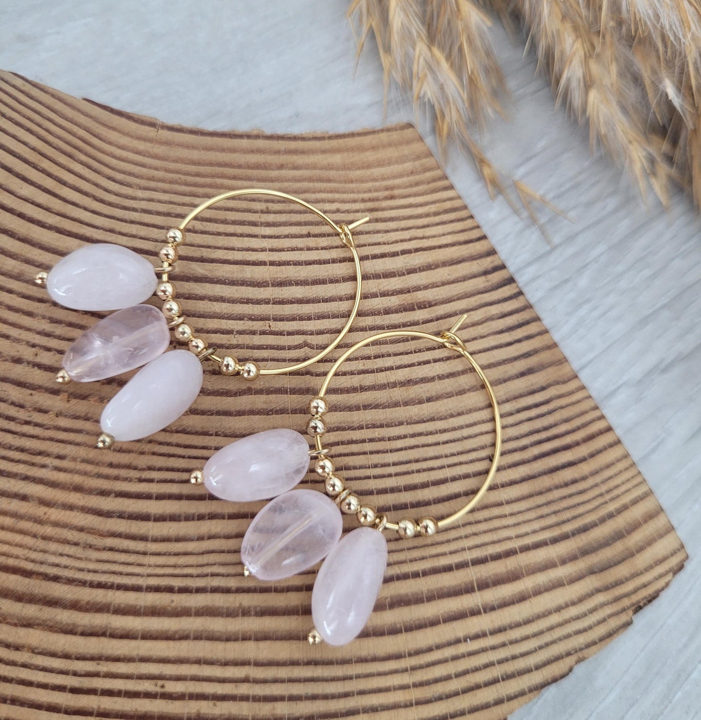 Gold hoops / Malachite / Hoop earrings / 18k gold plated / Gift / Crystal / Wedding / Bridesmaid