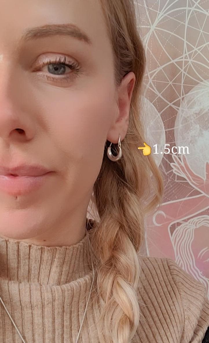 Silver hoop earrings / Classic hoops / Chunky earrings/ Simple jewellery / Unique / Hippie / Free shipping