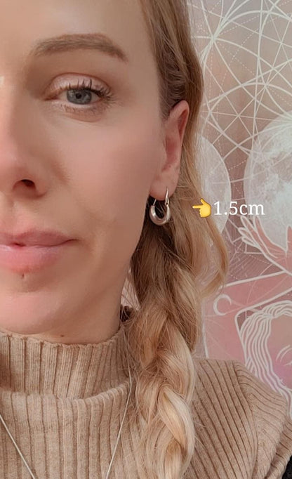 Silver hoop earrings / Classic hoops / Chunky earrings/ Simple jewellery / Unique / Hippie / Free shipping