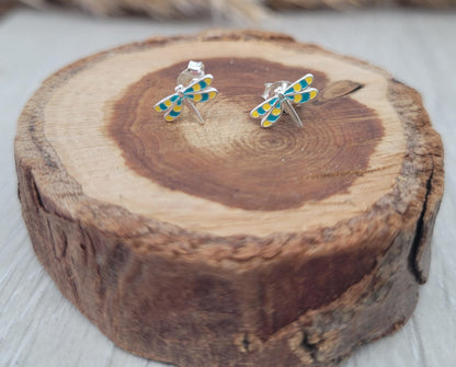 Sterling silver stud earrings / Dragonfly studs / Minimal /Minimalist / Cute / Gift idea