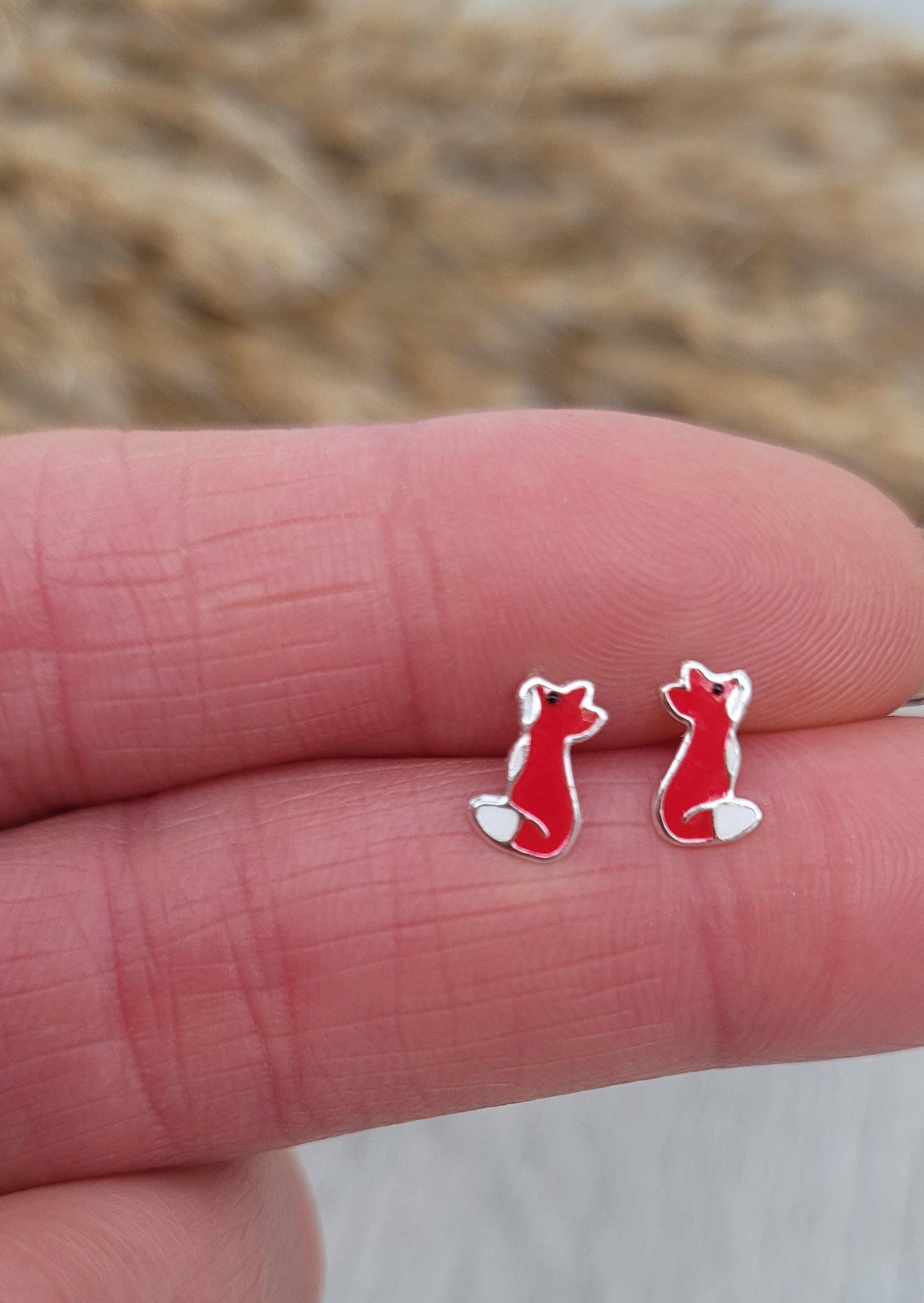 Sterling silver Fox studs / Silver earrings / Fox / Animal / Girls / Gift / Minimal / Minimalist / Studs