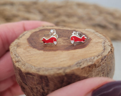 Sterling silver Fox studs / Silver earrings / Fox / Animal / Girls / Gift / Minimal / Minimalist / Studs
