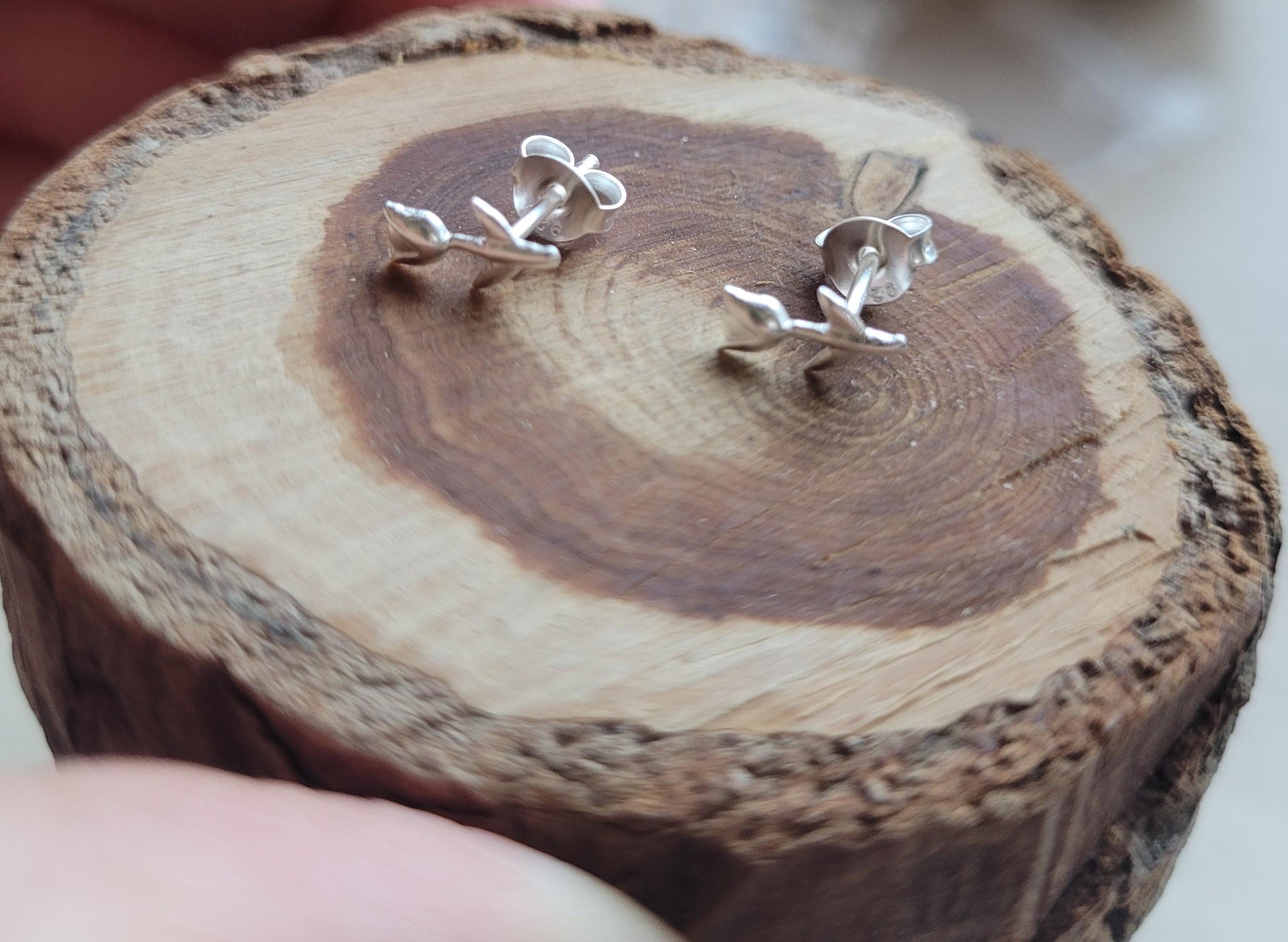 Sterling silver stud earrings / Rose studs / Minimal /Minimalist / Cute / Gift idea / Rose / Flower Floral