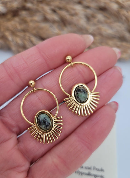 Gold hoops / Serpentine / Hoop earrings / 18k gold plated / Gift / Crystal / Wedding / Bridesmaid