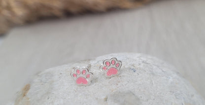 Dog paw stud earrings / Studs / Silver / Girls gift / Animal / Dainty / Birthday / Minimal / Minimalist