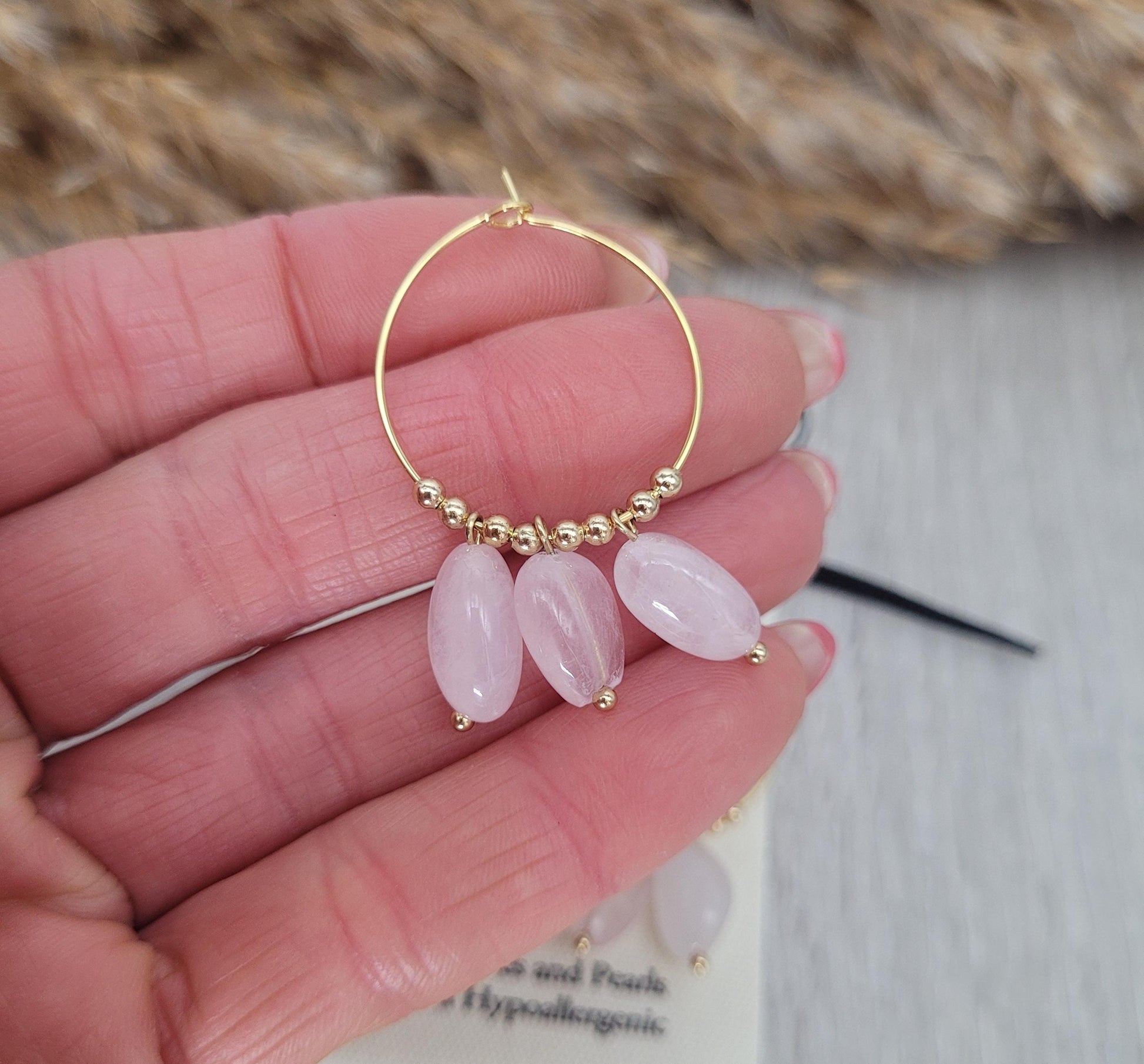 Gold hoops / Malachite / Hoop earrings / 18k gold plated / Gift / Crystal / Wedding / Bridesmaid