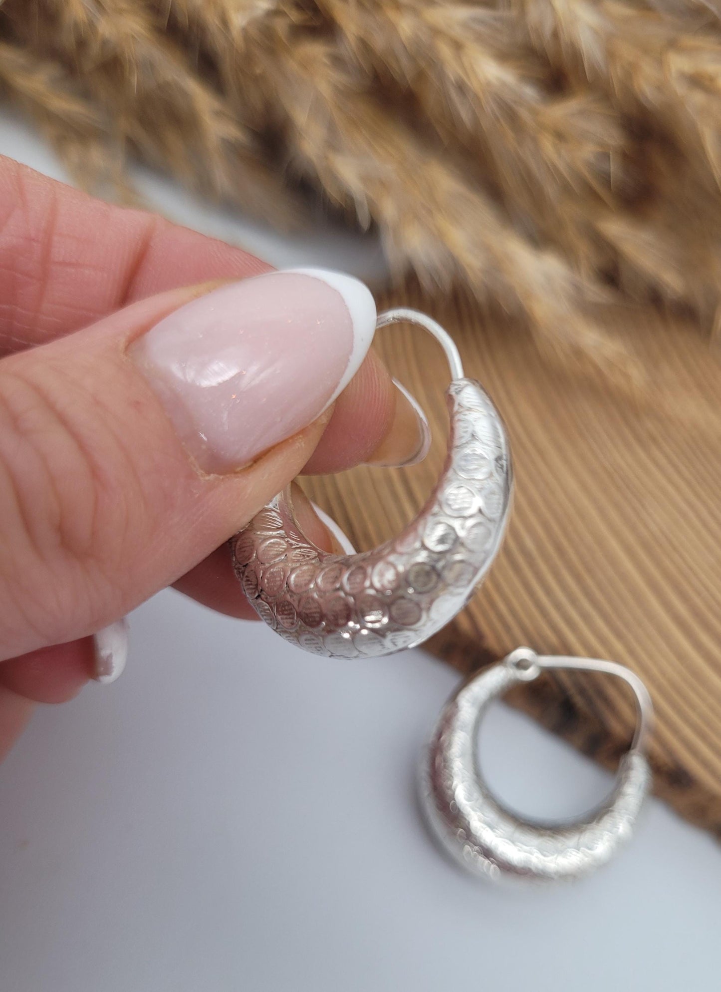 Silver hoop earrings / Classic hoops / Chunky earrings/ Simple jewellery / Unique / Hippie / Free shipping