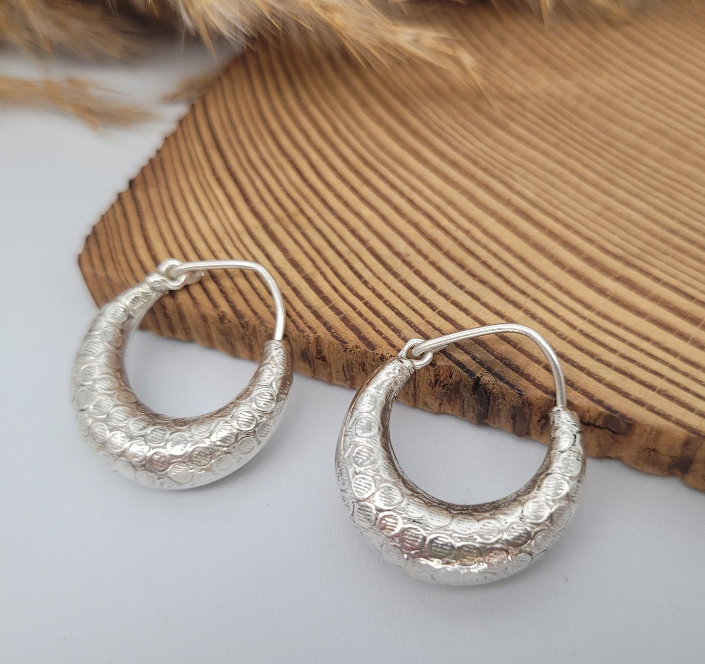 Silver hoop earrings / Classic hoops / Chunky earrings/ Simple jewellery / Unique / Hippie / Free shipping