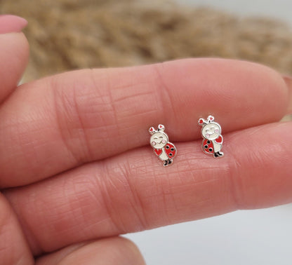 Sterling silver stud earrings / Ladybird studs / Minimal /Minimalist / Cute / Gift idea / Animal
