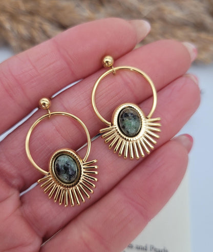 Gold hoops / Serpentine / Hoop earrings / 18k gold plated / Gift / Crystal / Wedding / Bridesmaid