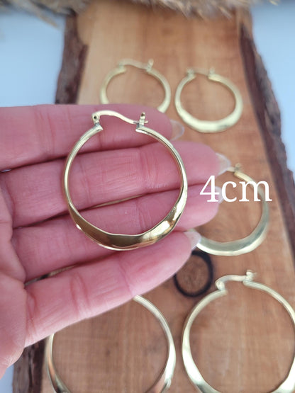 Brass hammered hoops / Hoop earrings / Small hoops / Large hoops / Hippie / Unique / Free uk shipping / Gift