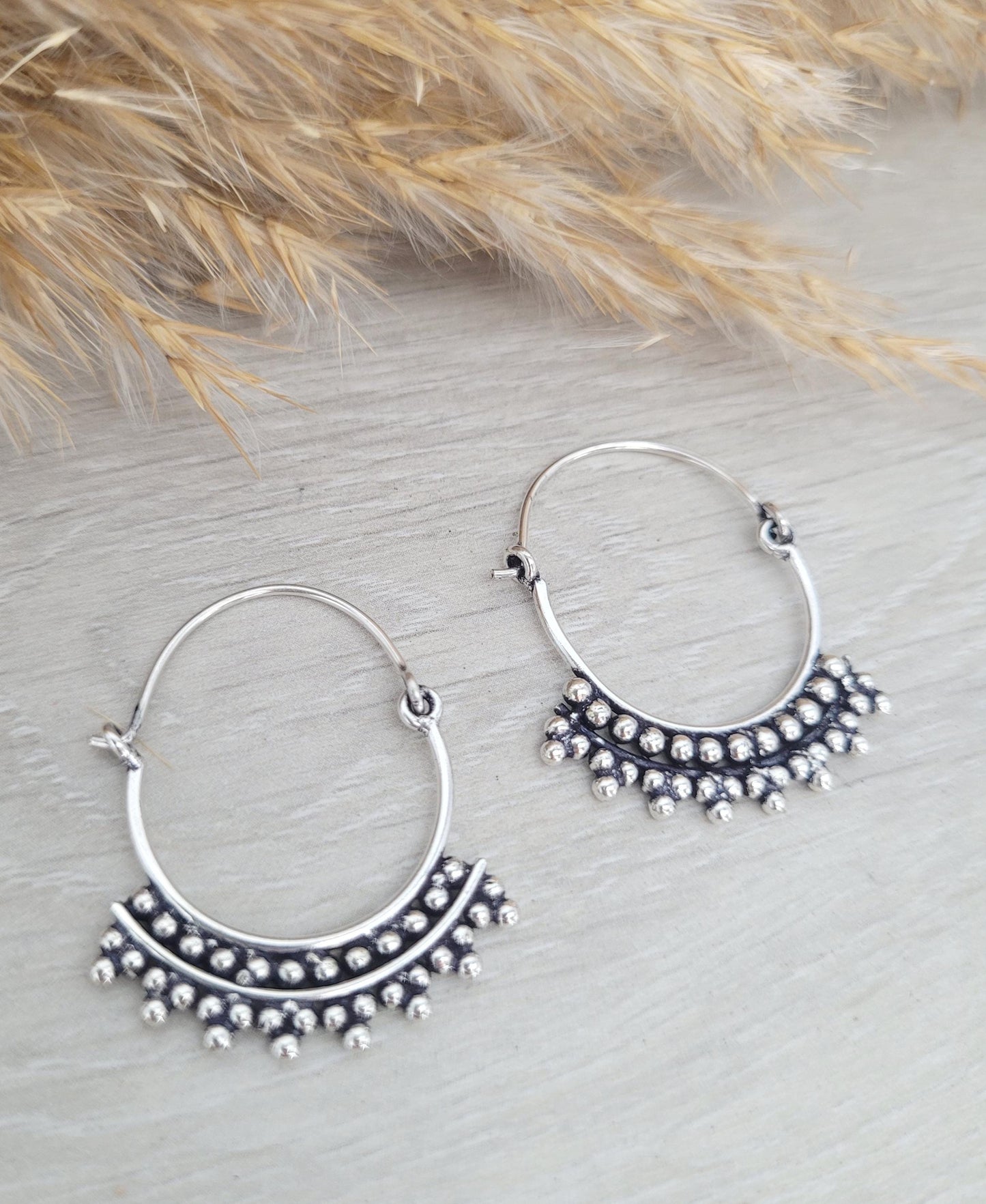 Silver bali hoops / Dainty hoops / Cute gift / Silver hoops / Ethnic / Festival / Wedding / Pretty