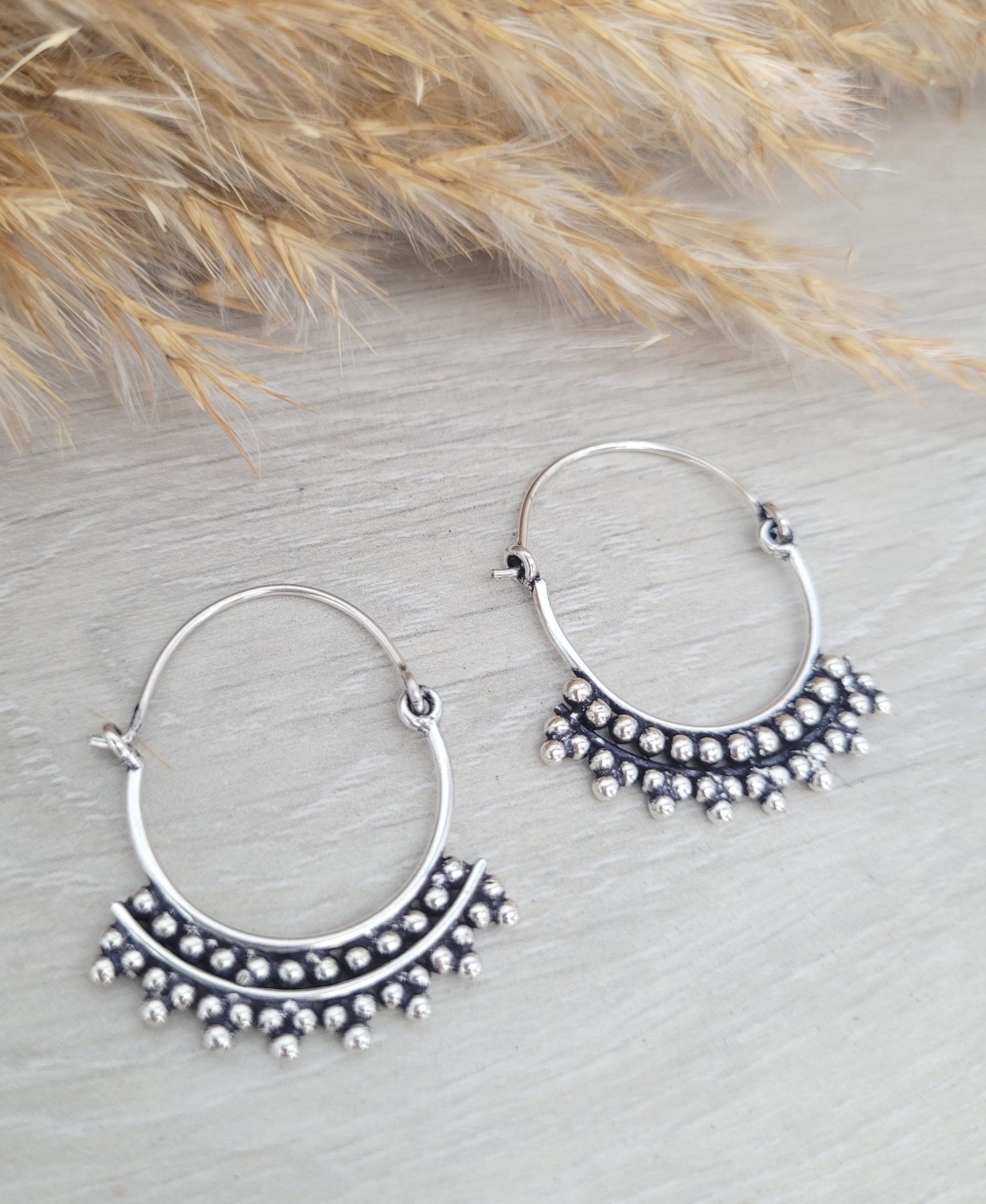 Silver bali hoops / Dainty hoops / Cute gift / Silver hoops / Ethnic / Festival / Wedding / Pretty