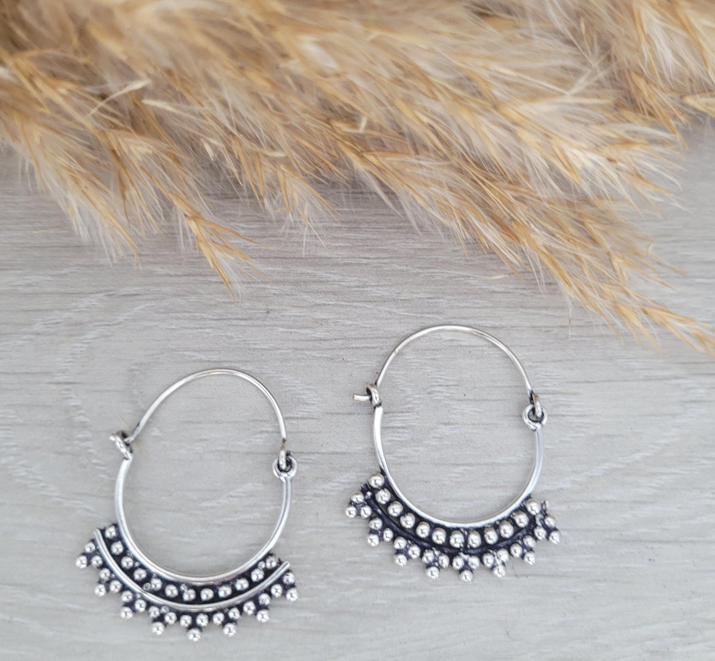 Silver bali hoops / Dainty hoops / Cute gift / Silver hoops / Ethnic / Festival / Wedding / Pretty
