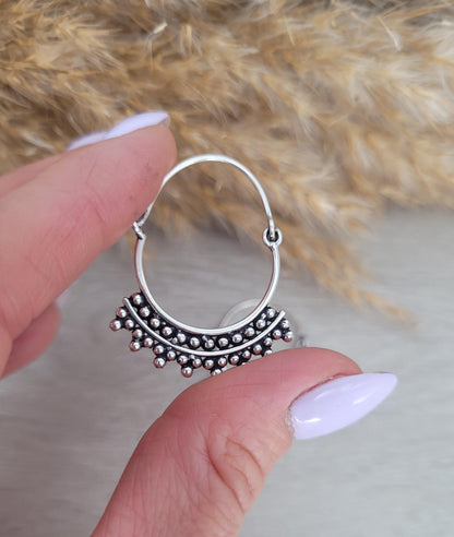 Silver bali hoops / Dainty hoops / Cute gift / Silver hoops / Ethnic / Festival / Wedding / Pretty