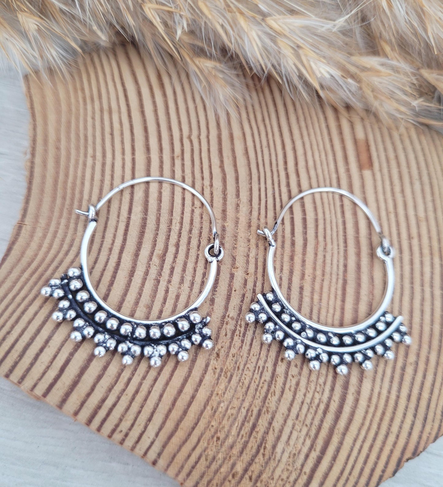 Silver bali hoops / Dainty hoops / Cute gift / Silver hoops / Ethnic / Festival / Wedding / Pretty