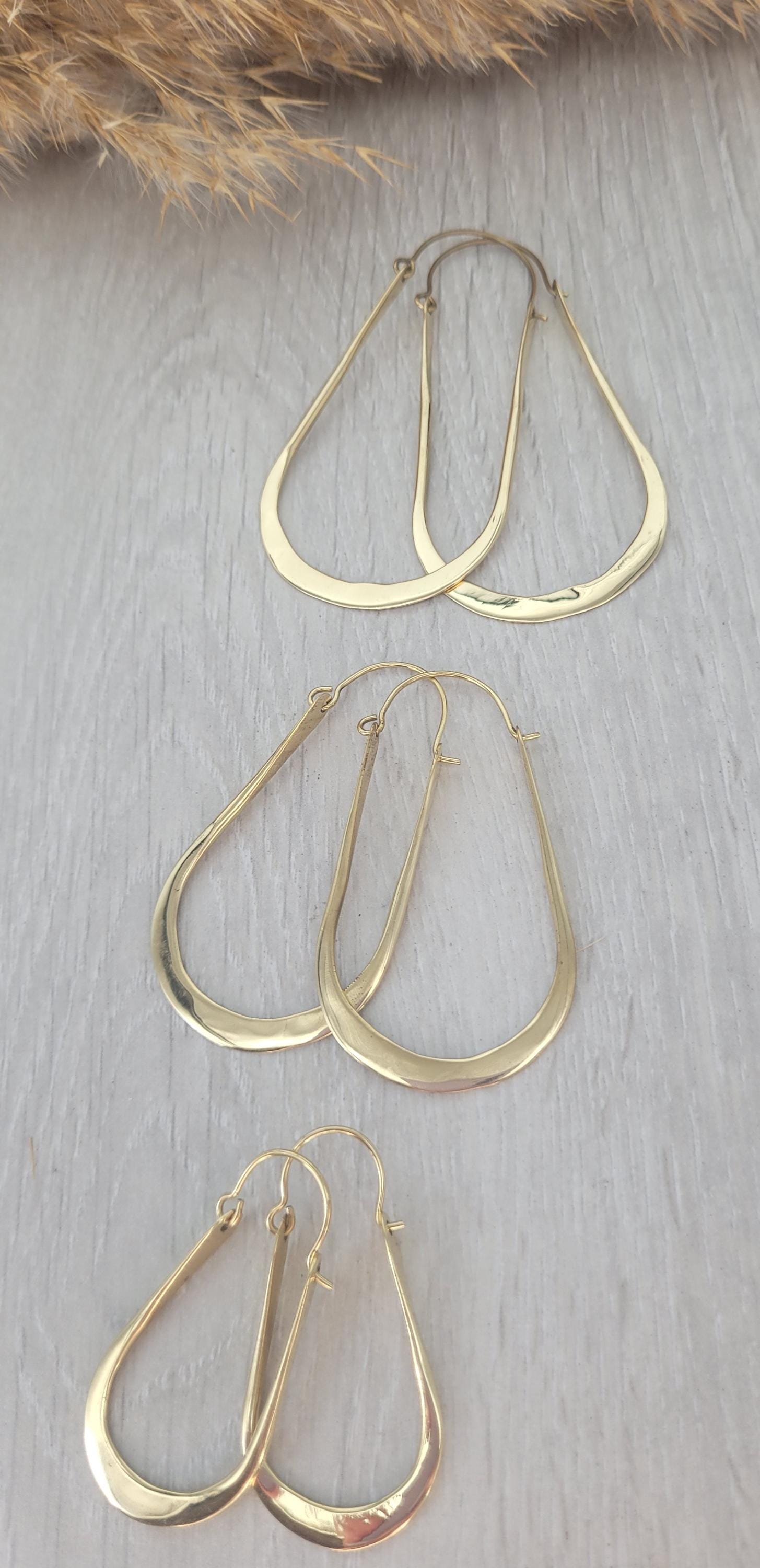 golden hoops / Unique design / Gift / Hoops / Large / Bohemian / Drop earrings / Ethnic