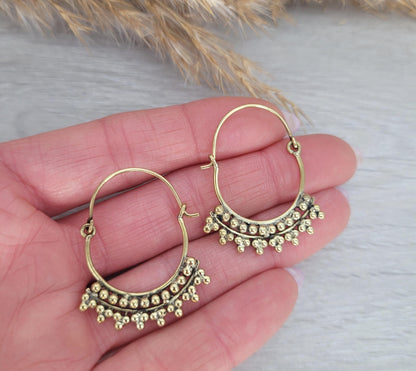 Golden bali hoops / Dainty hoops / Cute gift / Brass hoops / Ethnic / Festival / Wedding / Pretty