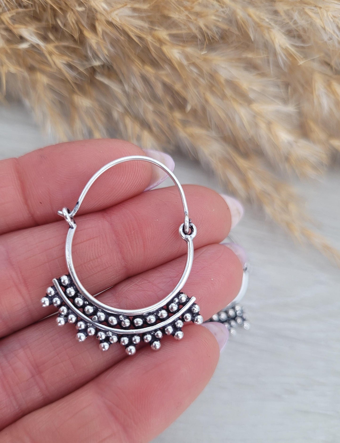 Silver bali hoops / Dainty hoops / Cute gift / Silver hoops / Ethnic / Festival / Wedding / Pretty