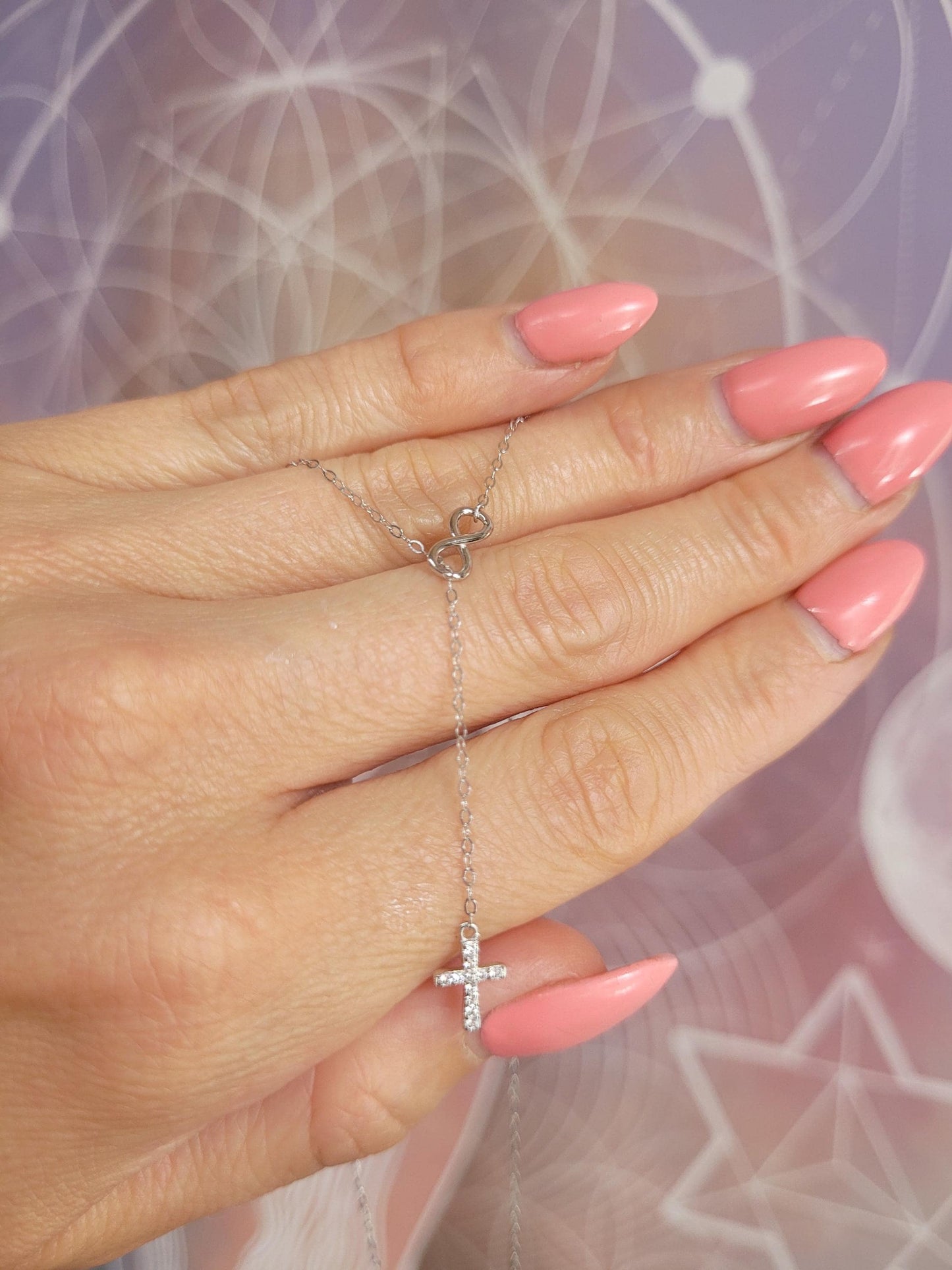 Sterling silver cross necklace / Minimal / Minimalist / Gift / Cross / Silver / Layer necklace