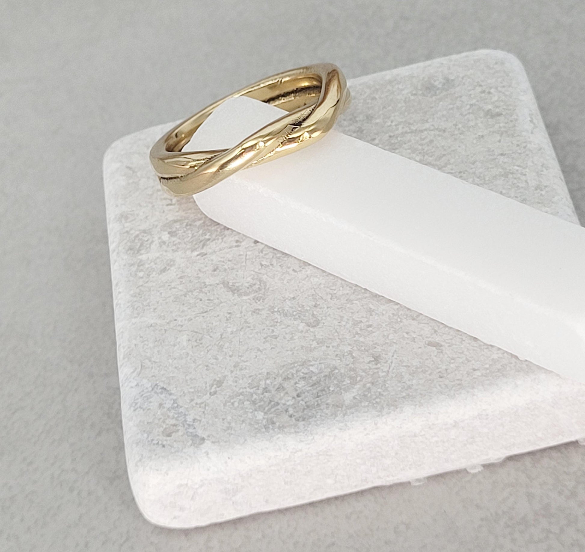 Golden twisted ring / Simple ring / Gold ring / Brass ring / Minimal / Minimalist