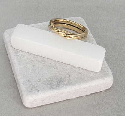 Golden twisted ring / Simple ring / Gold ring / Brass ring / Minimal / Minimalist