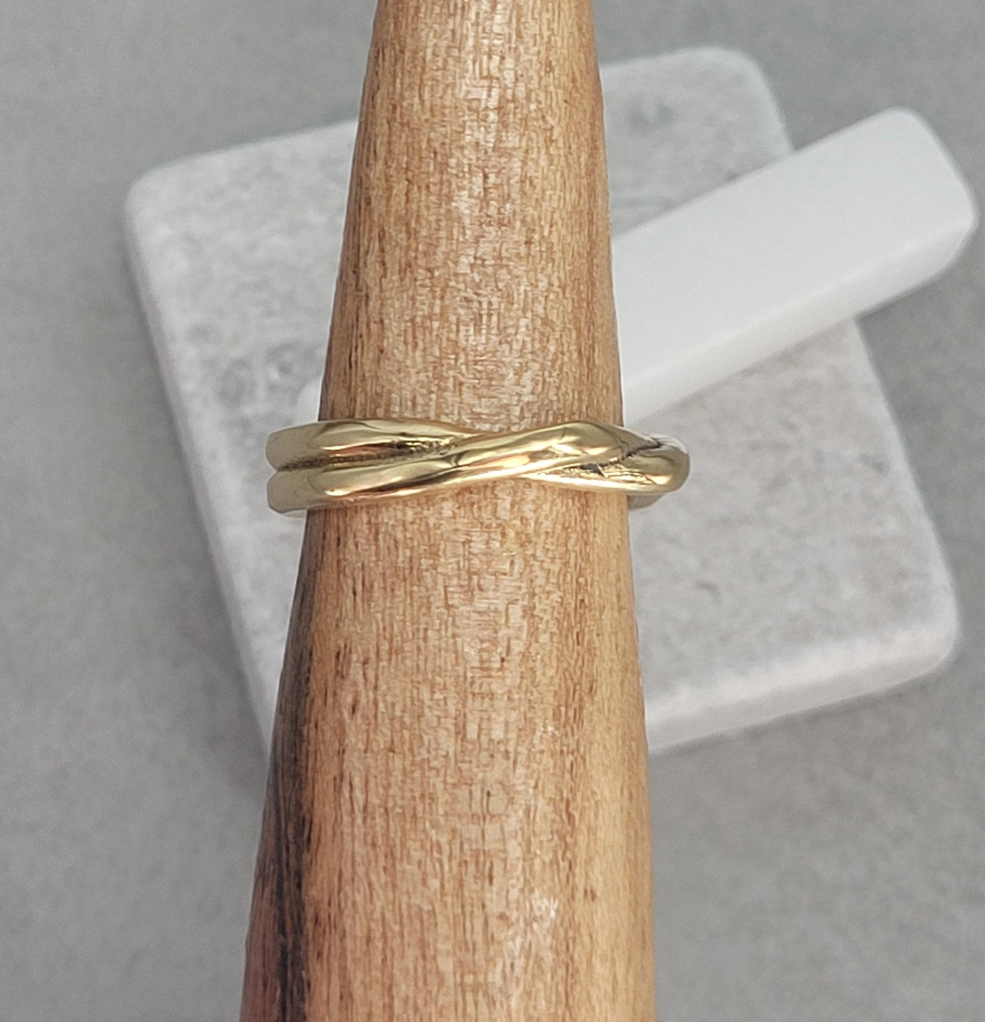 Golden twisted ring / Simple ring / Gold ring / Brass ring / Minimal / Minimalist