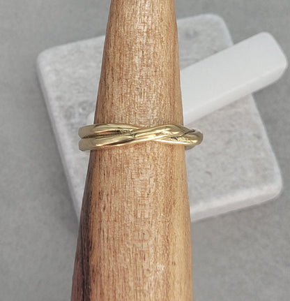 Golden twisted ring / Simple ring / Gold ring / Brass ring / Minimal / Minimalist