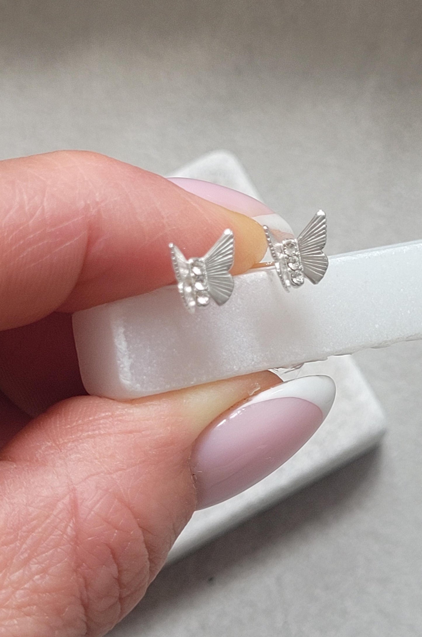 Sterling silver butterfly studs / Silver earrings / Butterfly / Gift / Silver jewellery / Minimal / Minimalist / Gift idea