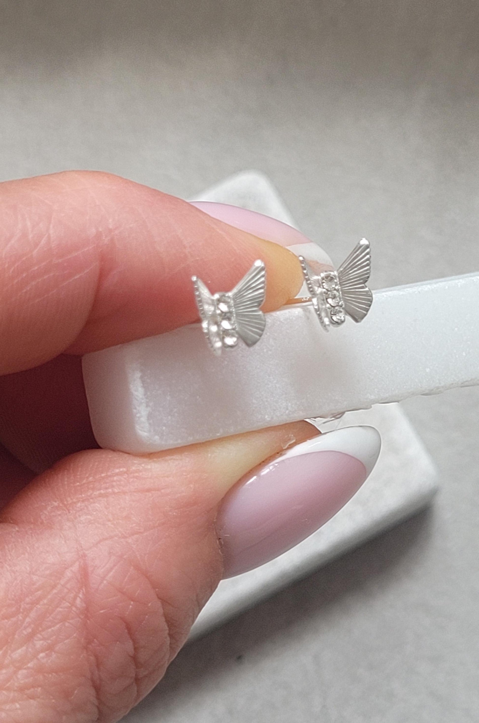 Sterling silver butterfly studs / Silver earrings / Butterfly / Gift / Silver jewellery / Minimal / Minimalist / Gift idea