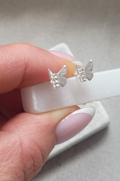 Sterling silver butterfly studs / Silver earrings / Butterfly / Gift / Silver jewellery / Minimal / Minimalist / Gift idea