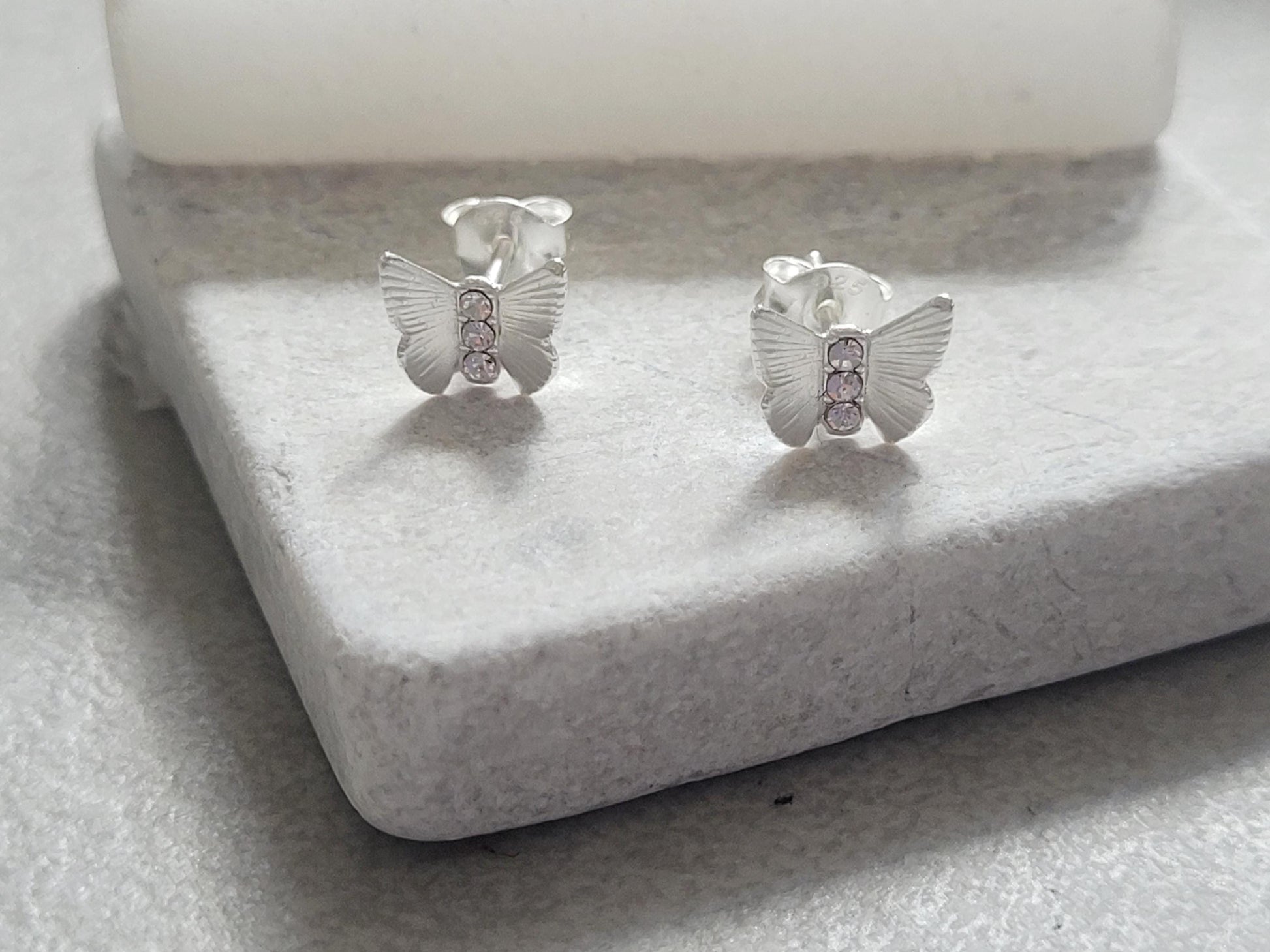 Sterling silver butterfly studs / Silver earrings / Butterfly / Gift / Silver jewellery / Minimal / Minimalist / Gift idea