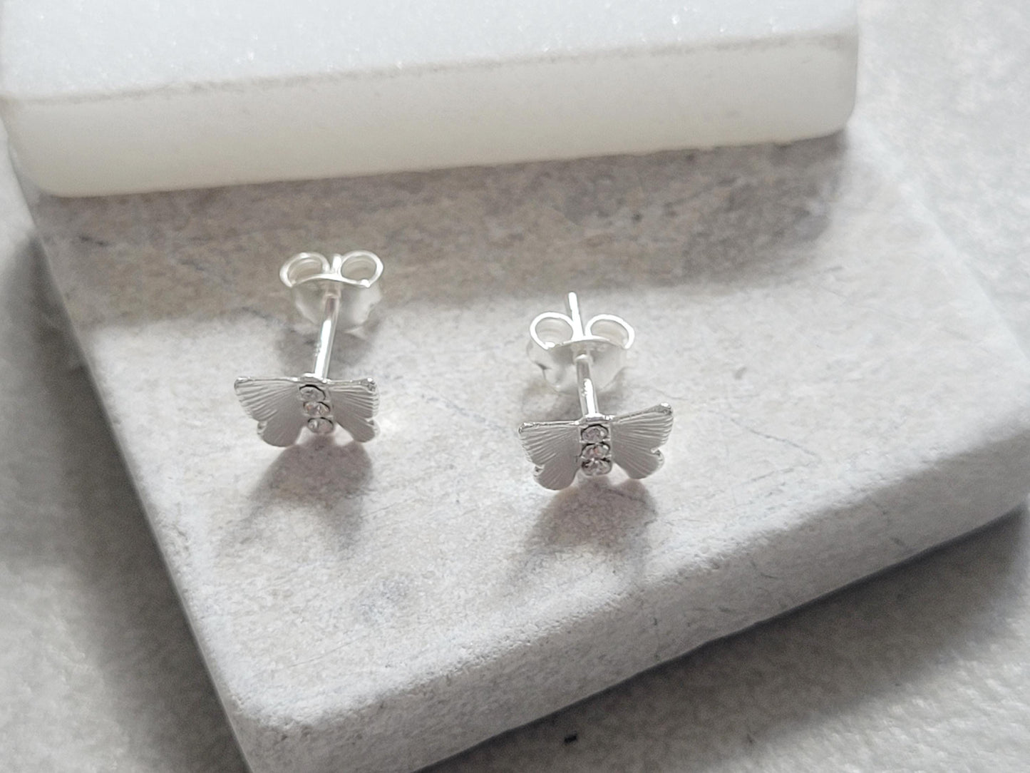 Sterling silver butterfly studs / Silver earrings / Butterfly / Gift / Silver jewellery / Minimal / Minimalist / Gift idea