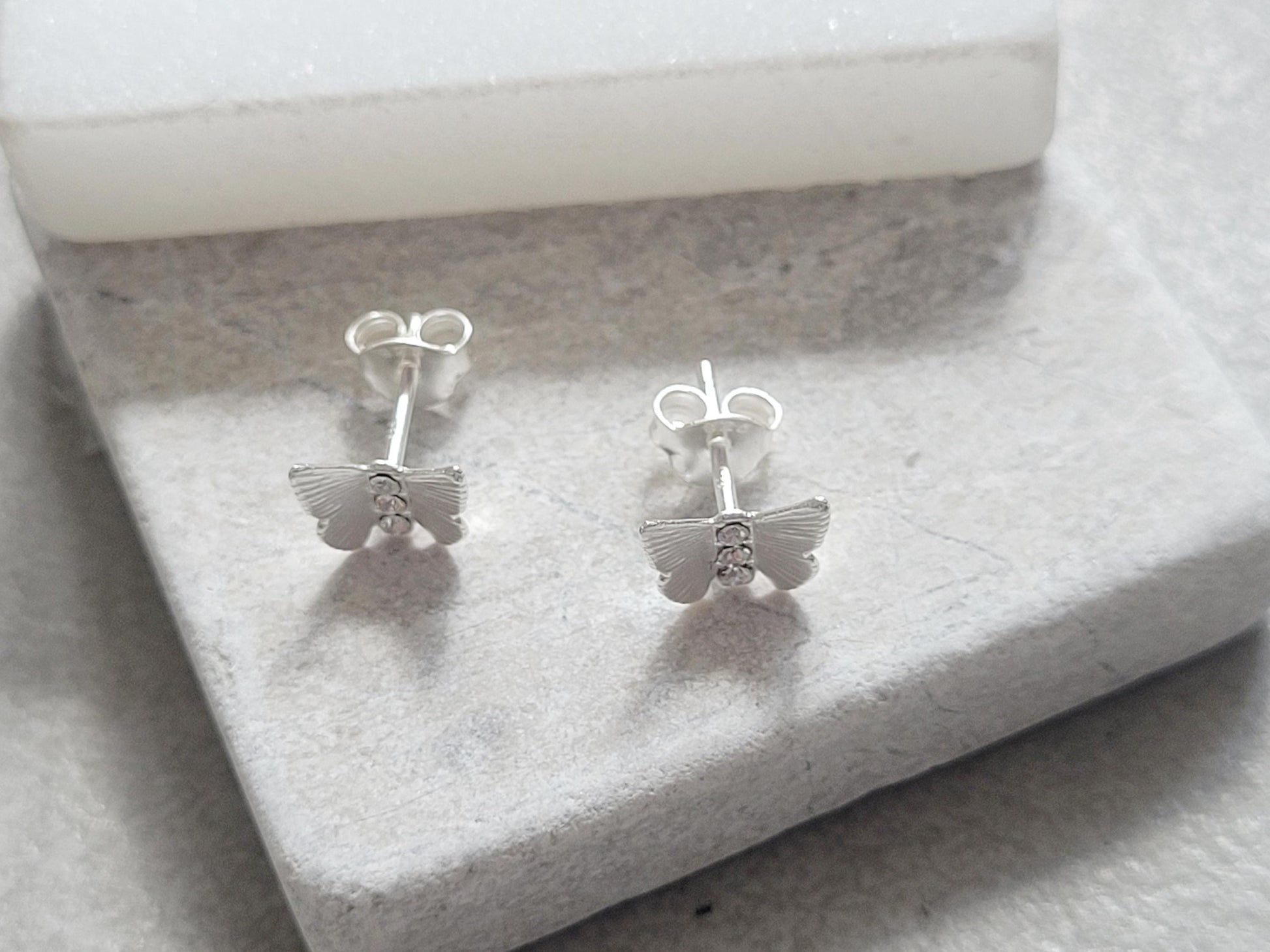 Sterling silver butterfly studs / Silver earrings / Butterfly / Gift / Silver jewellery / Minimal / Minimalist / Gift idea