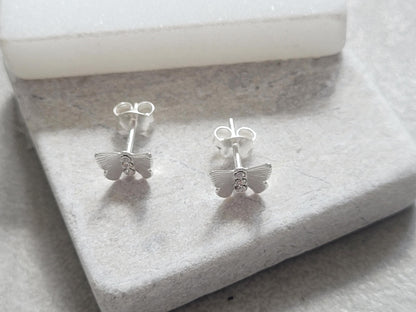 Sterling silver butterfly studs / Silver earrings / Butterfly / Gift / Silver jewellery / Minimal / Minimalist / Gift idea