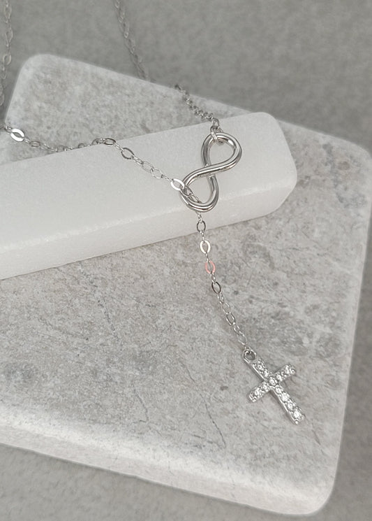 Sterling silver cross necklace / Minimal / Minimalist / Gift / Cross / Silver / Layer necklace