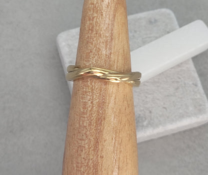 Golden twisted ring / Simple ring / Gold ring / Brass ring / Minimal / Minimalist