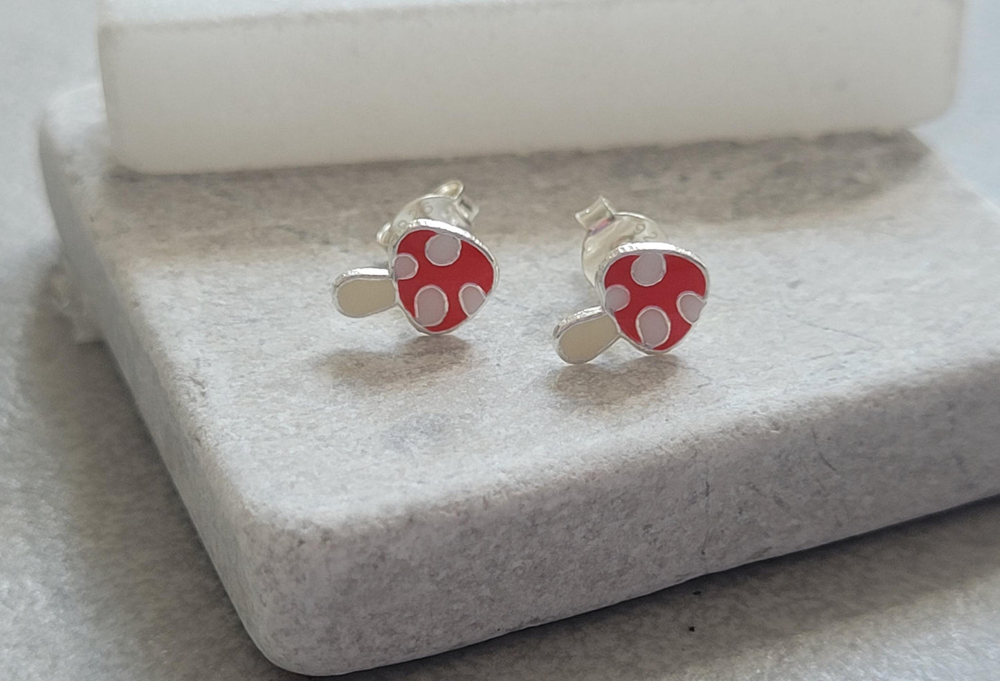 Sterling silver mushroom studs / Mushrooms / Studs / Silver / Gift / Festival / Minimal / Minimalist