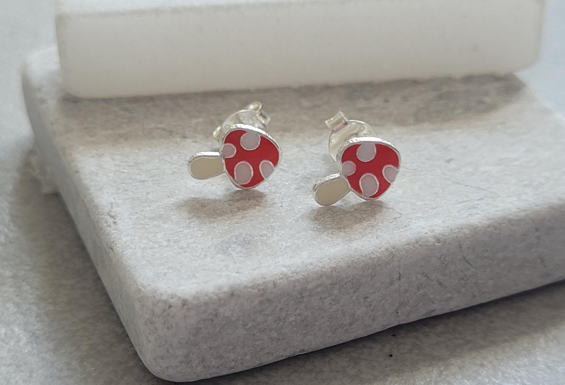 Sterling silver mushroom studs / Mushrooms / Studs / Silver / Gift / Festival / Minimal / Minimalist