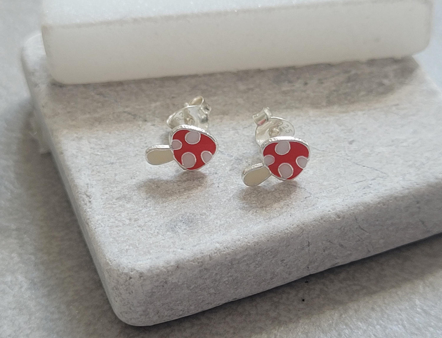 Sterling silver mushroom studs / Mushrooms / Studs / Silver / Gift / Festival / Minimal / Minimalist