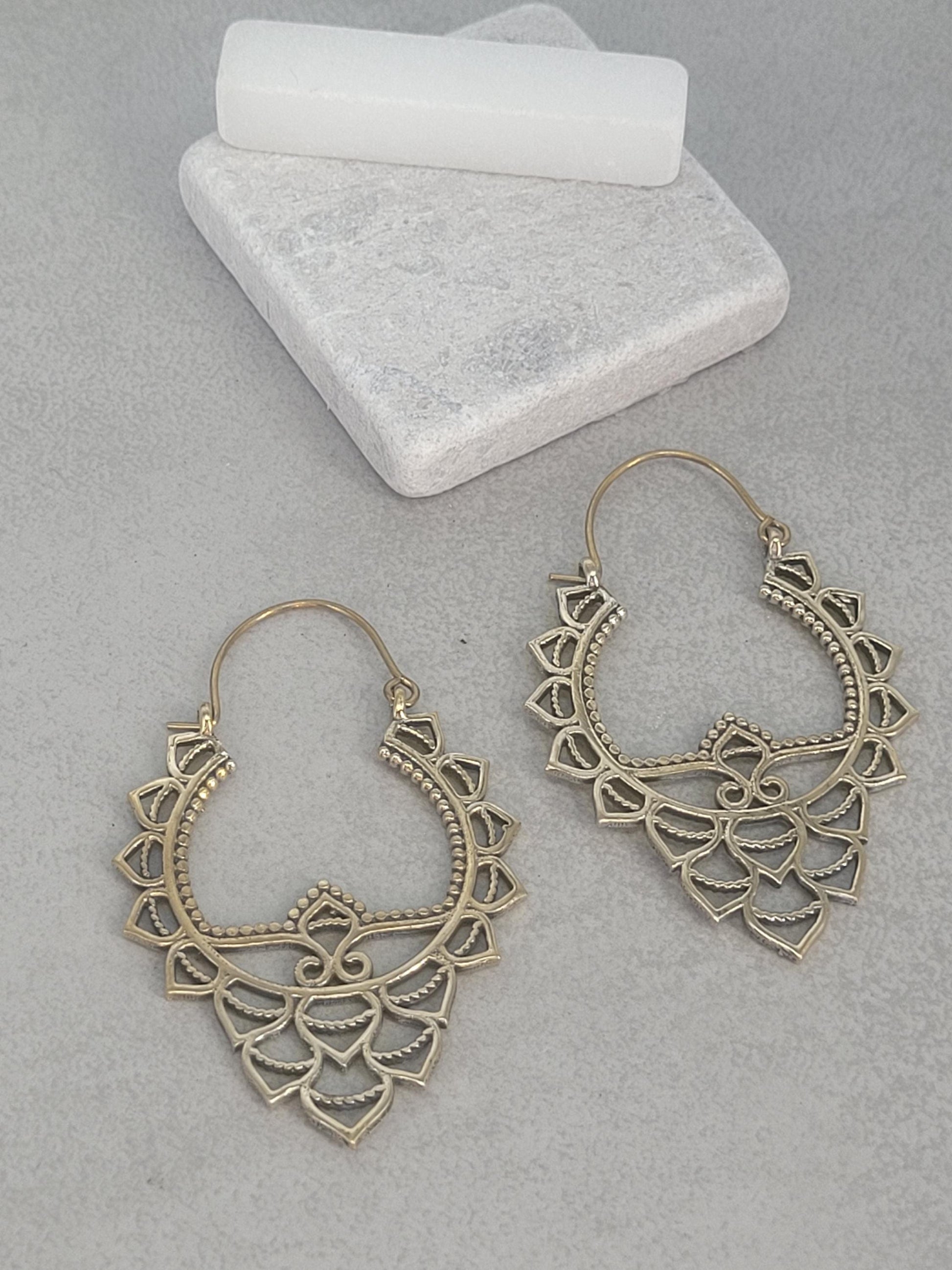 Golden detailed earrings / Bohemian / Boho / Brass earrings / Gold / Gift / Unique / free shipping