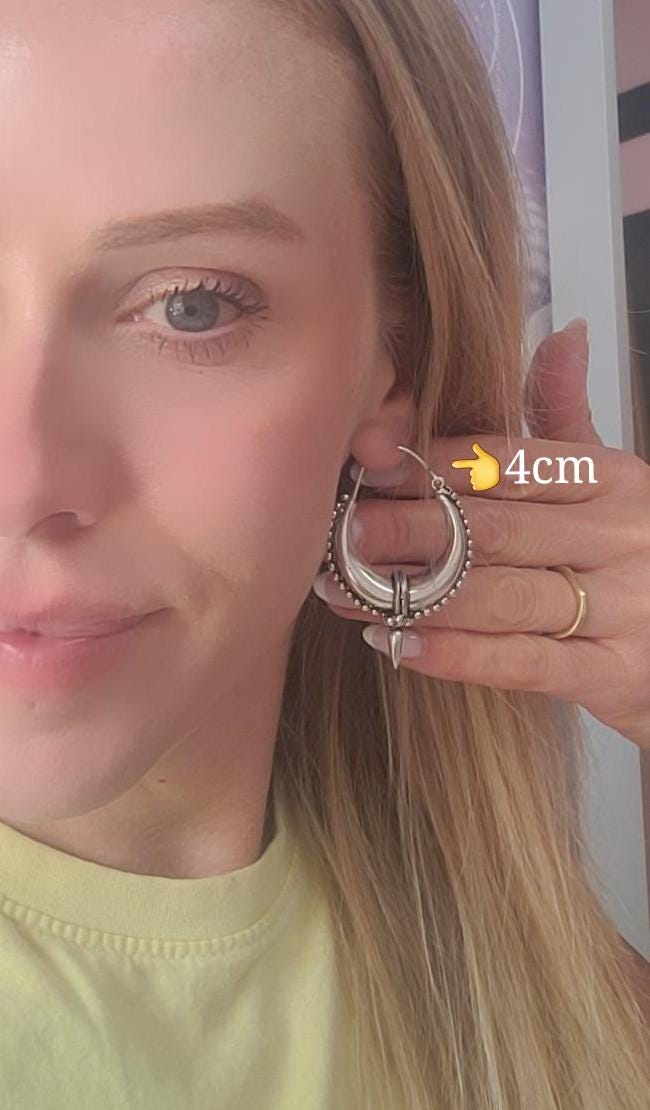Silver Plated Hoop Earrings: Ethnic Style