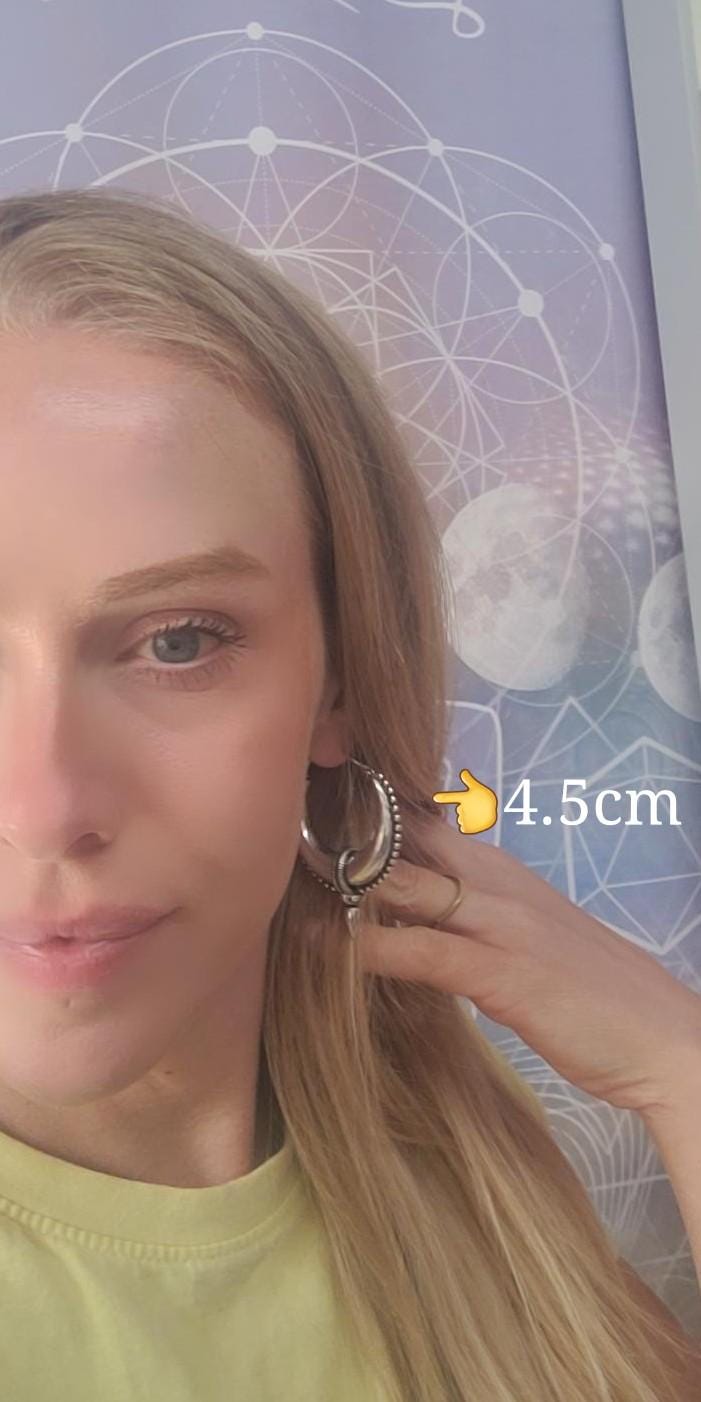 Silver Plated Hoop Earrings: Ethnic Style